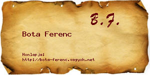 Bota Ferenc névjegykártya